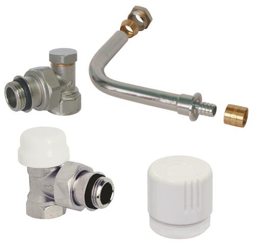 Pack de raccordement avec robinet thermostatisable pour radiateurs - PER à glissement